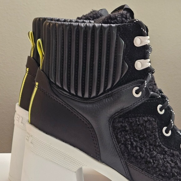 EUC SOREL Brex Heel Cozy Lace, Black/Sea Salt, Size 9 - Picture 4 of 7